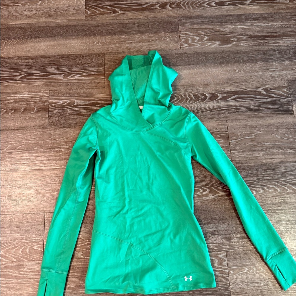 Under Armour Green Cold Gear Hooded Top